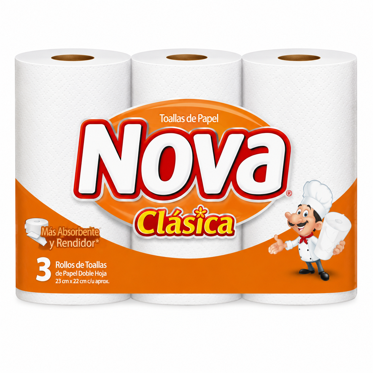 Empaque-de-toallas-de-papel-Nova.png Toalla Nova Cocina x3 - Imagen 1